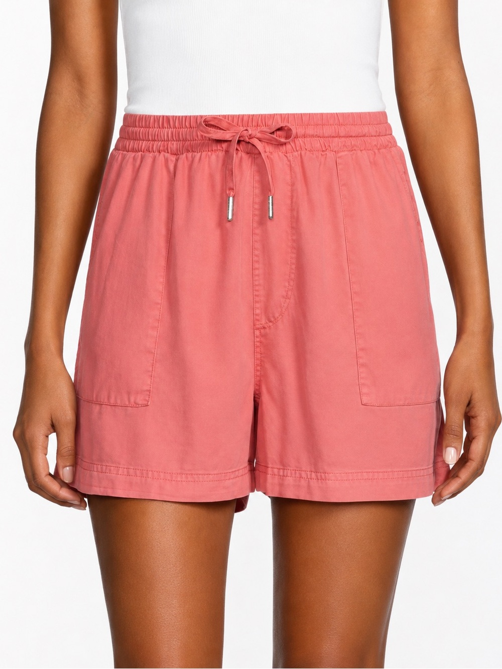 Calvin Klein Jeans High Rise Lyocell Pull On Shorts NWT Women's M Coral color